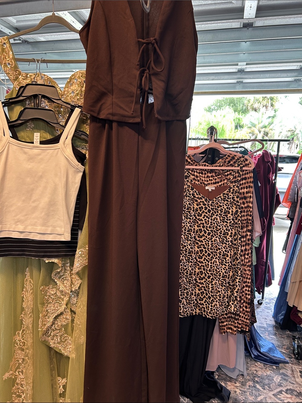 Brown Wide-Leg Jumpsuit - Brown Women's Jumpsuit
